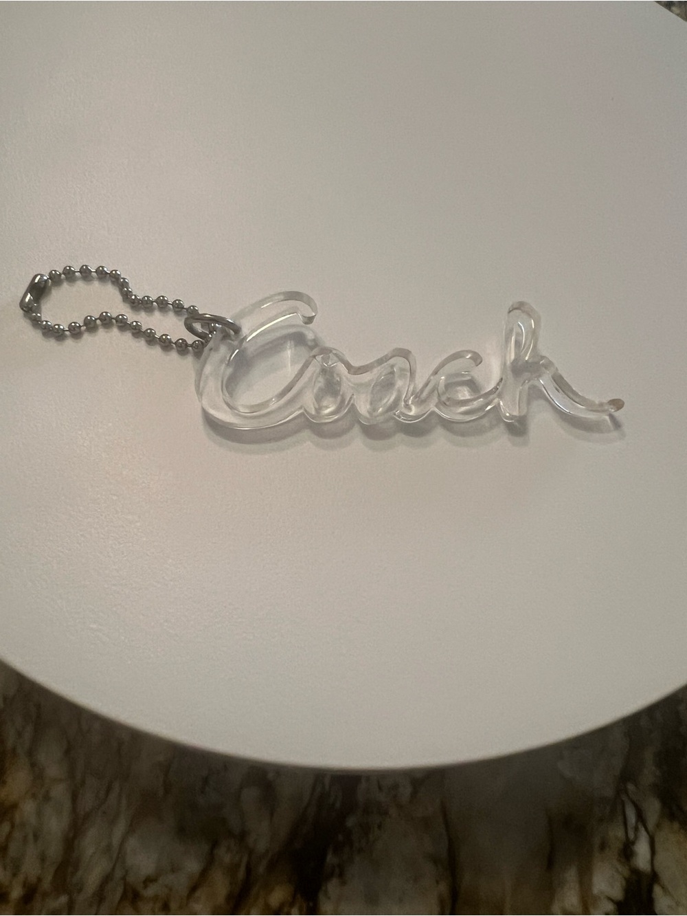 Coach Clear Script Keychain Charm 3” Y2K Poppy Collection.